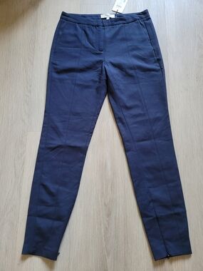 New Selected Femme Slim Navy Ponte Ankle Pants - Size:36